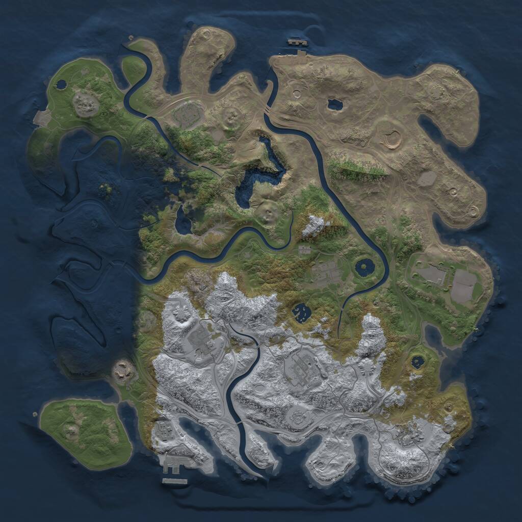 Rust Map: Procedural Map, Size: 4250, Seed: 325044661, 16 Monuments