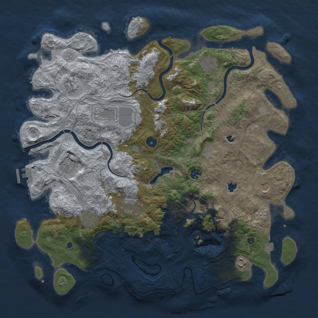 Rust Map: Procedural Map, Size: 4500, Seed: 876899342, 17 Monuments