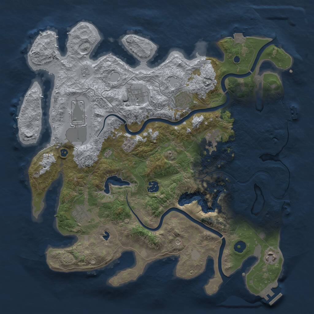Rust Map: Procedural Map, Size: 4000, Seed: 851847202, 14 Monuments