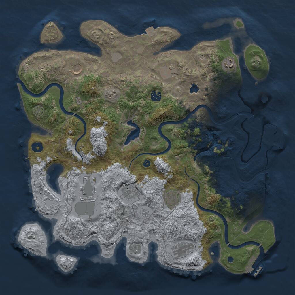 Rust Map: Procedural Map, Size: 4000, Seed: 450072736, 15 Monuments