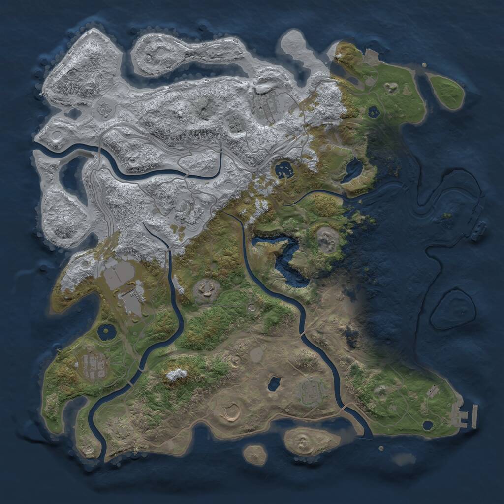 Rust Map: Procedural Map, Size: 4250, Seed: 826922823, 16 Monuments
