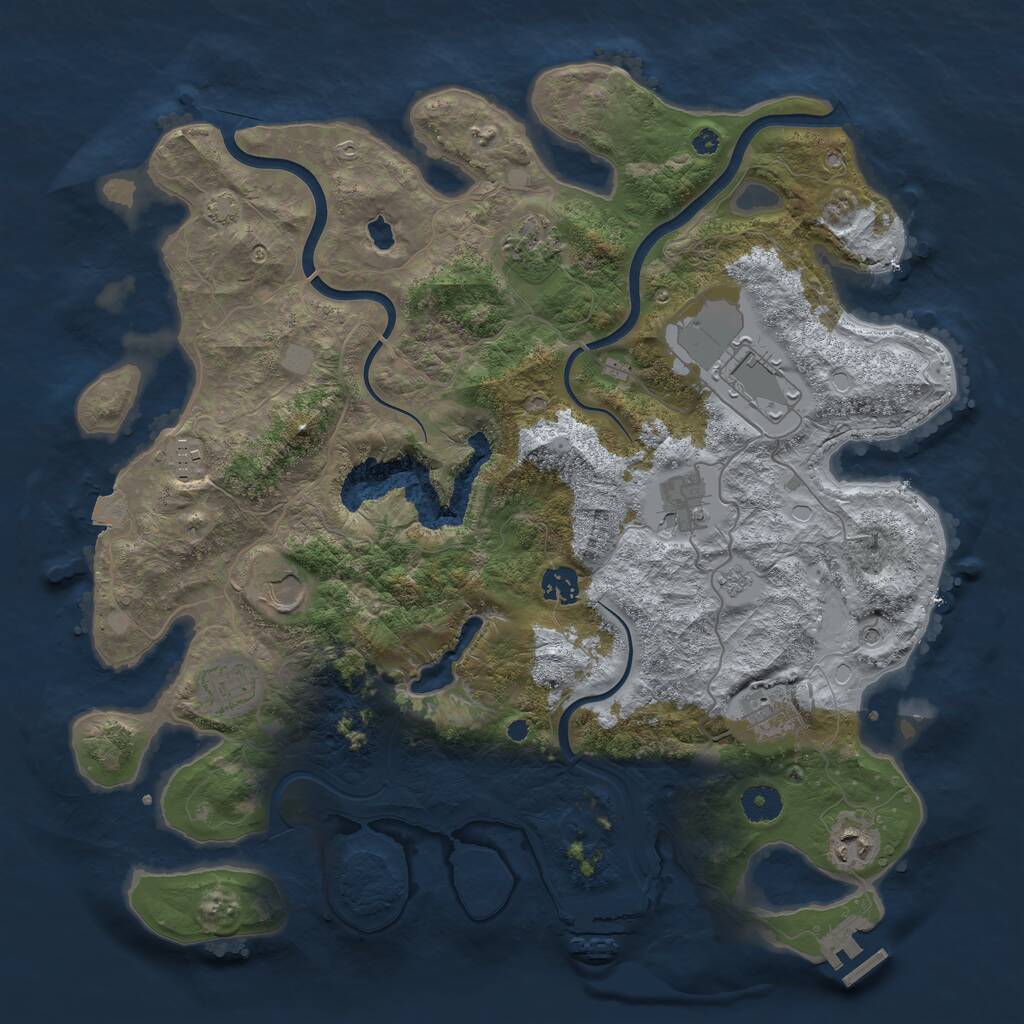 Rust Map: Procedural Map, Size: 4000, Seed: 34687, 15 Monuments
