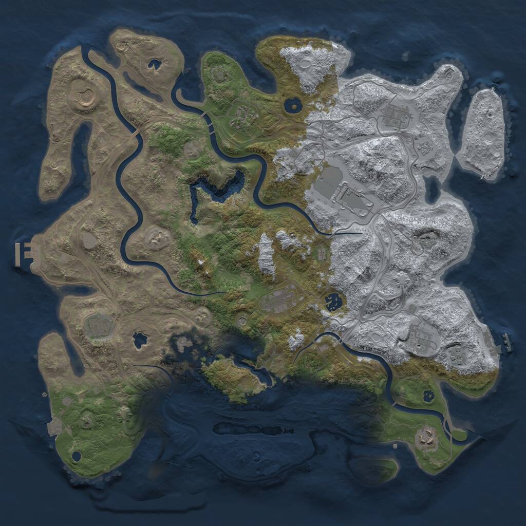 Rust Map: Procedural Map, Size: 4500, Seed: 27584, 17 Monuments