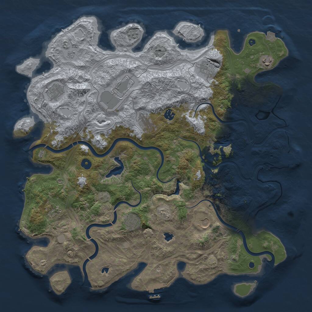 Rust Map: Procedural Map, Size: 4500, Seed: 9118, 16 Monuments