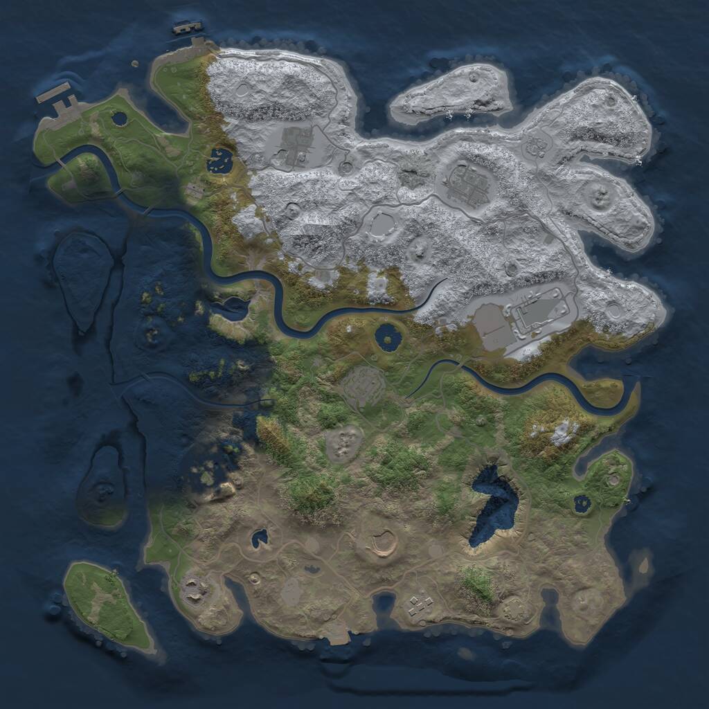 Rust Map: Procedural Map, Size: 4000, Seed: 1283623999, 15 Monuments