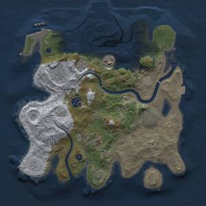 Thumbnail Rust Map: Procedural Map, Size: 3000, Seed: 40906080, 12 Monuments