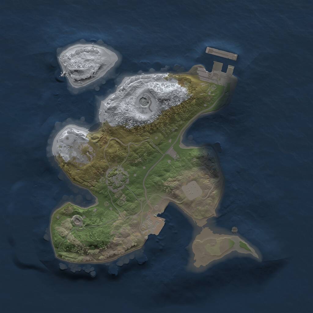 Rust Map: Procedural Map, Size: 2000, Seed: 1674972659, 4 Monuments