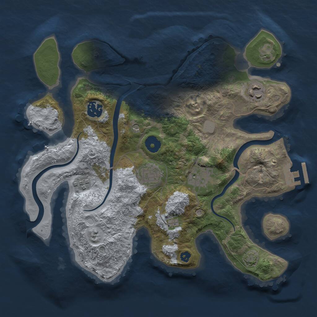 Rust Map: Procedural Map, Size: 3000, Seed: 1973767445, 9 Monuments