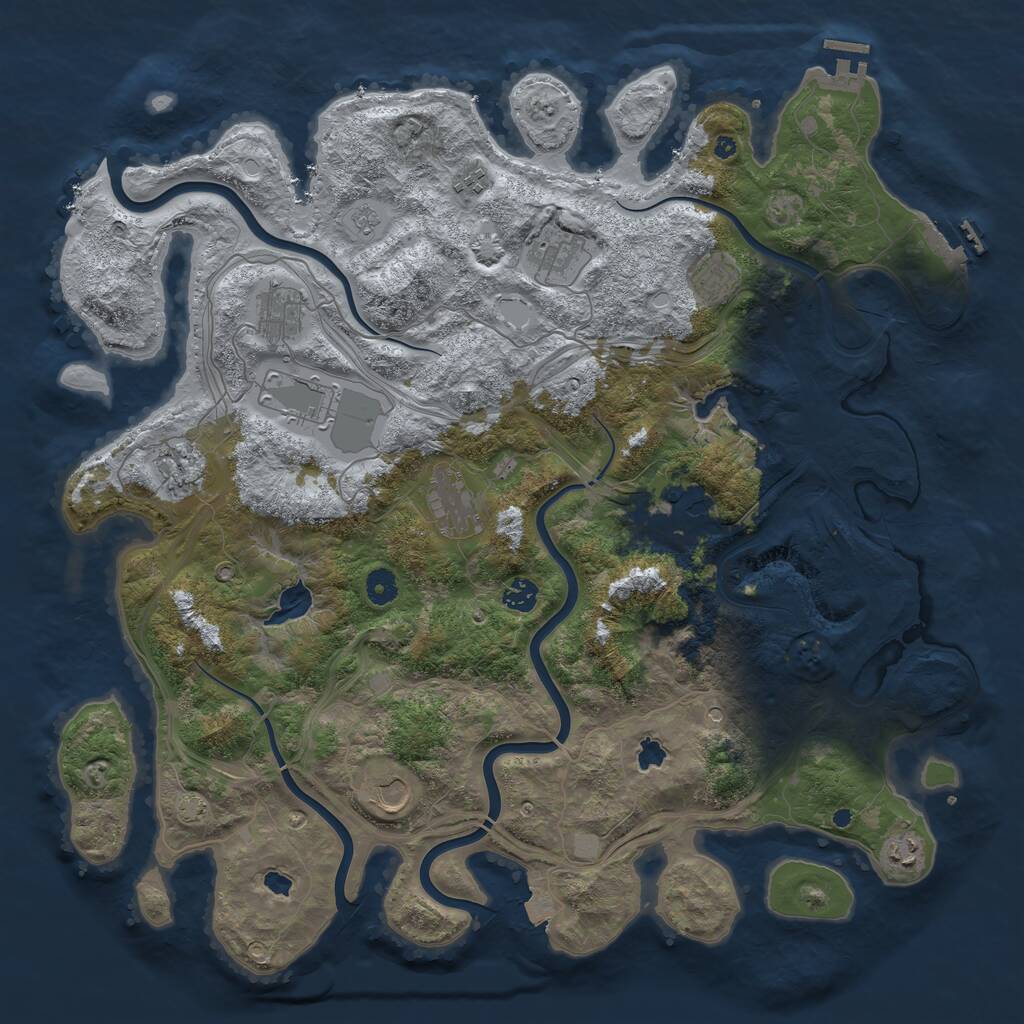Rust Map: Procedural Map, Size: 4500, Seed: 1773, 17 Monuments