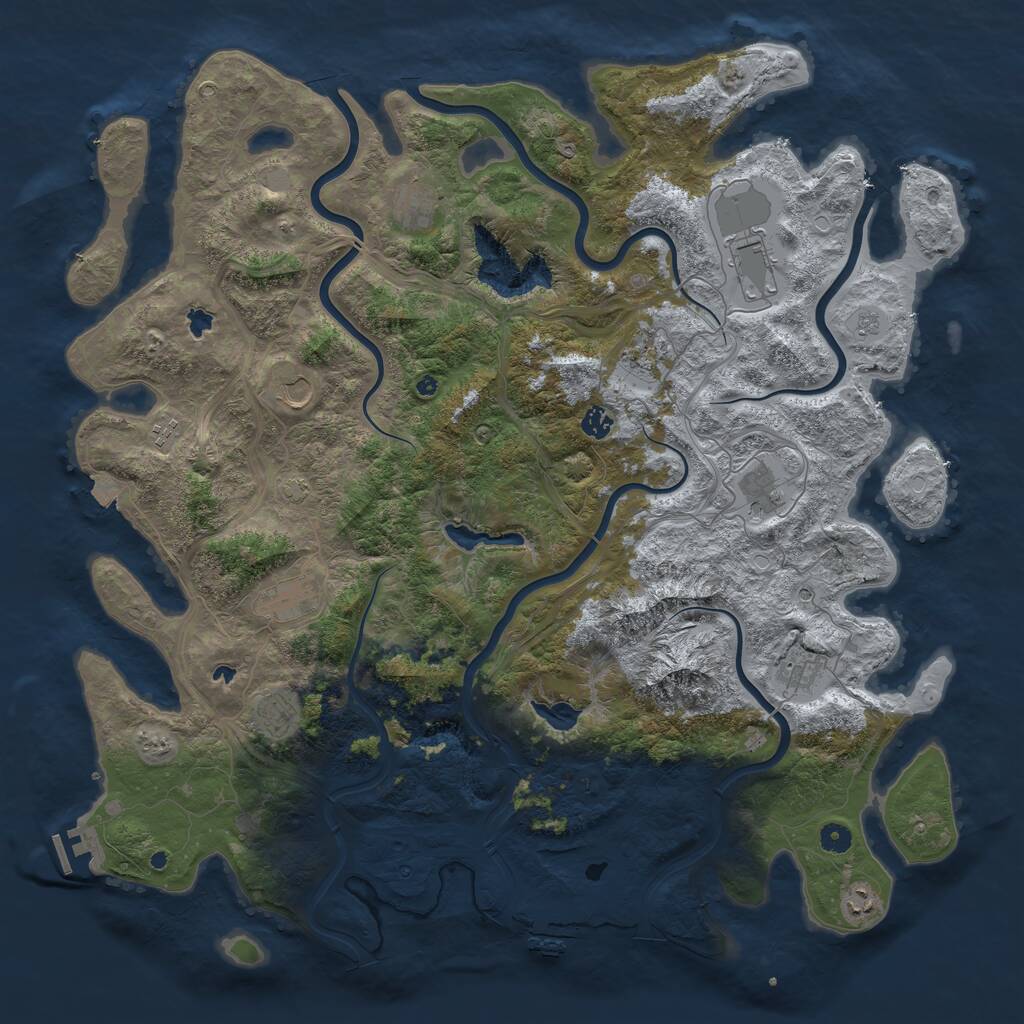 Rust Map: Procedural Map, Size: 5000, Seed: 866877852, 17 Monuments