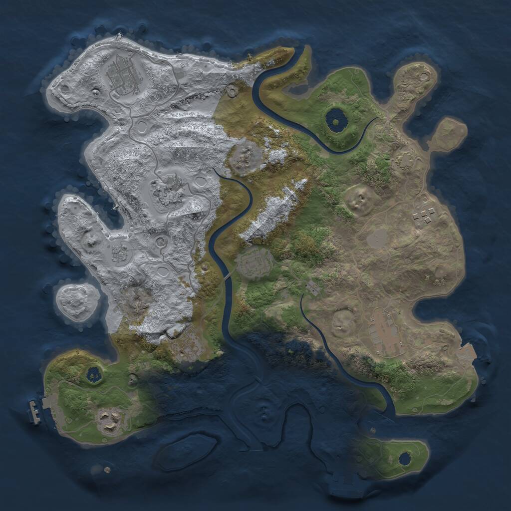 Rust Map: Procedural Map, Size: 3400, Seed: 115005118, 13 Monuments