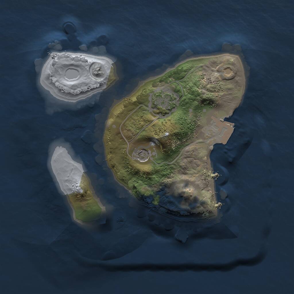 Rust Map: Procedural Map, Size: 1500, Seed: 3043433, 3 Monuments