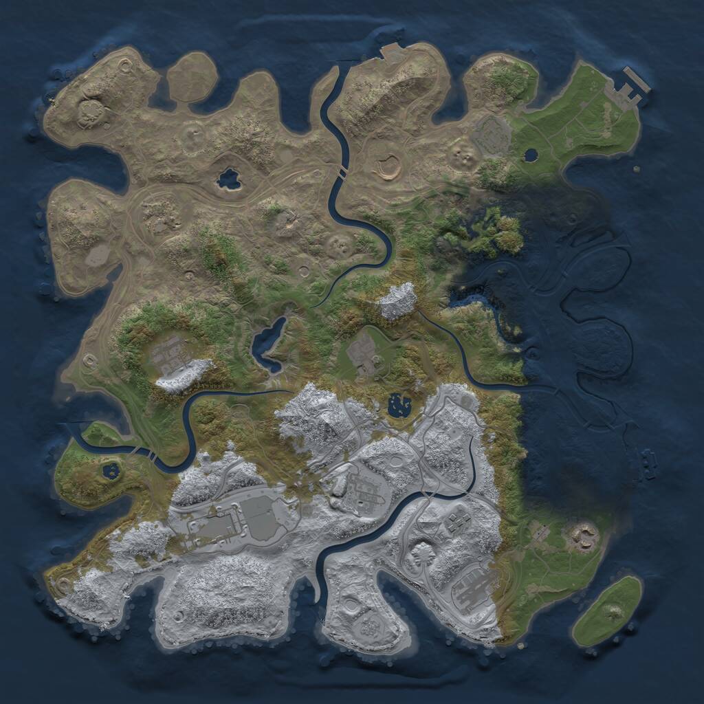 Rust Map: Procedural Map, Size: 4250, Seed: 379396662, 17 Monuments