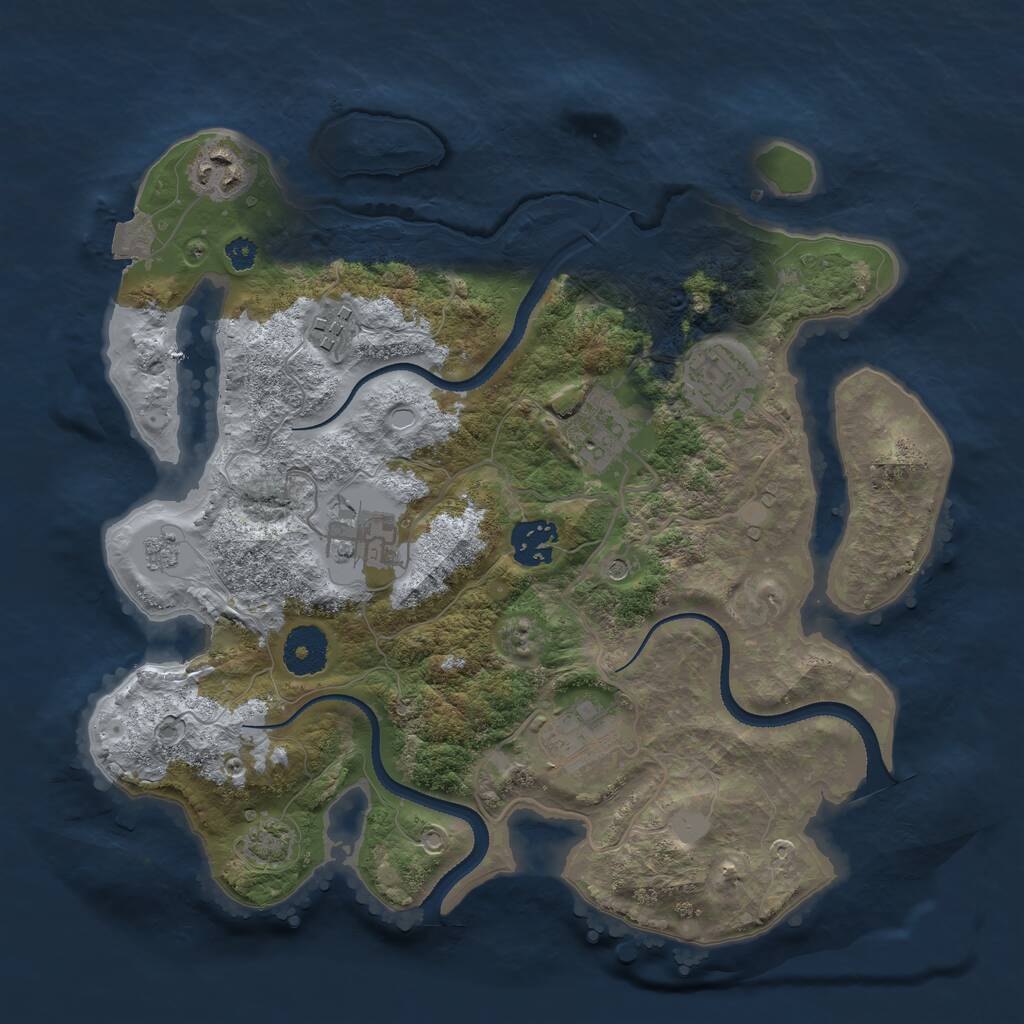 Rust Map: Procedural Map, Size: 3230, Seed: 481970, 11 Monuments