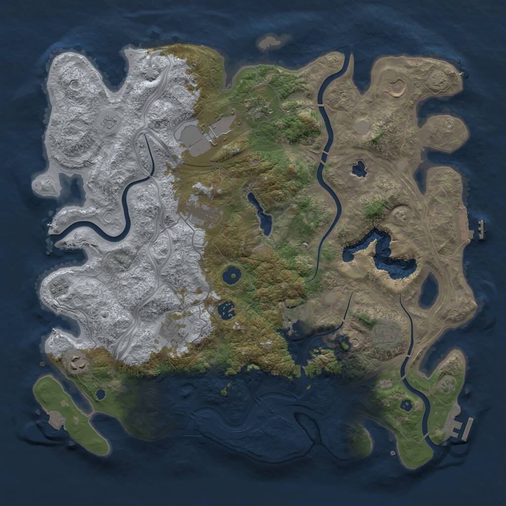Rust Map: Procedural Map, Size: 4250, Seed: 527966809, 16 Monuments