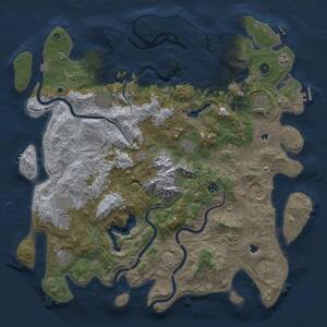 Thumbnail Rust Map: Procedural Map, Size: 5000, Seed: 539595773, 17 Monuments