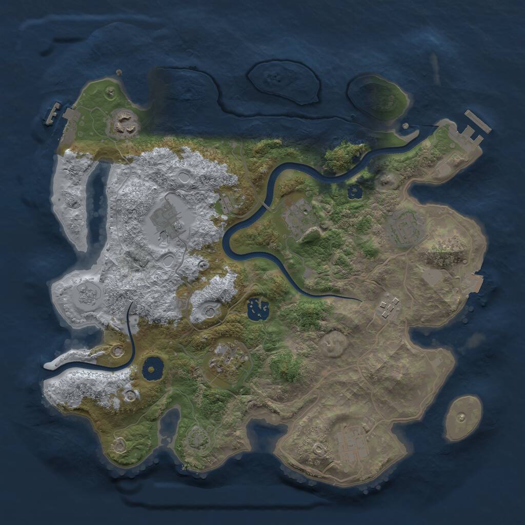 Rust Map: Procedural Map, Size: 3400, Seed: 481970, 14 Monuments