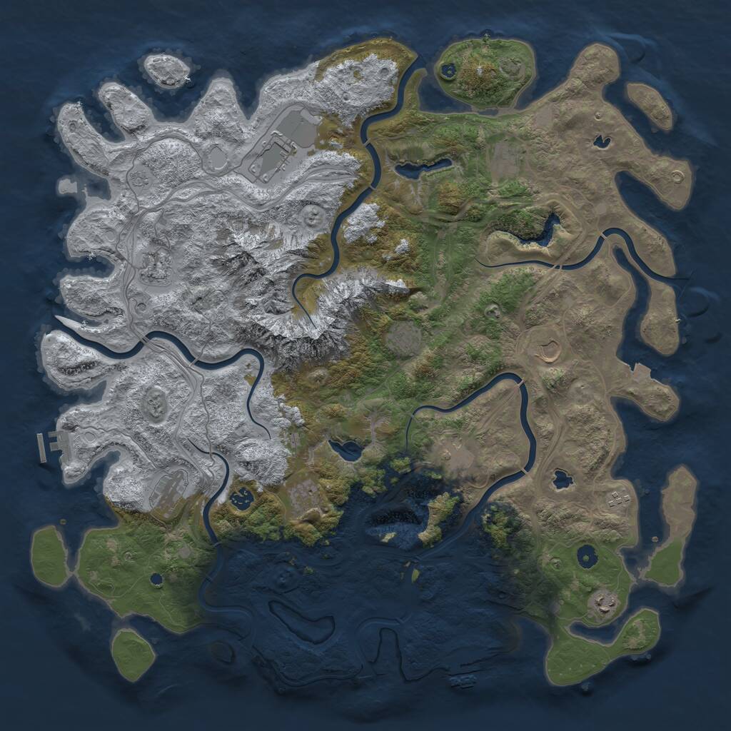 Rust Map: Procedural Map, Size: 5000, Seed: 876899342, 17 Monuments