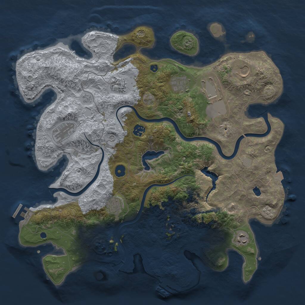 Rust Map: Procedural Map, Size: 4000, Seed: 519960710, 15 Monuments