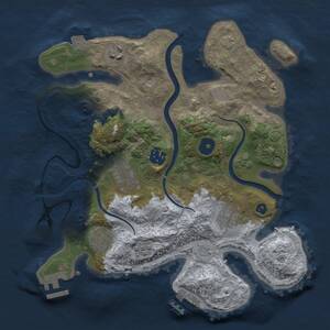 Thumbnail Rust Map: Procedural Map, Size: 3000, Seed: 702907, 12 Monuments