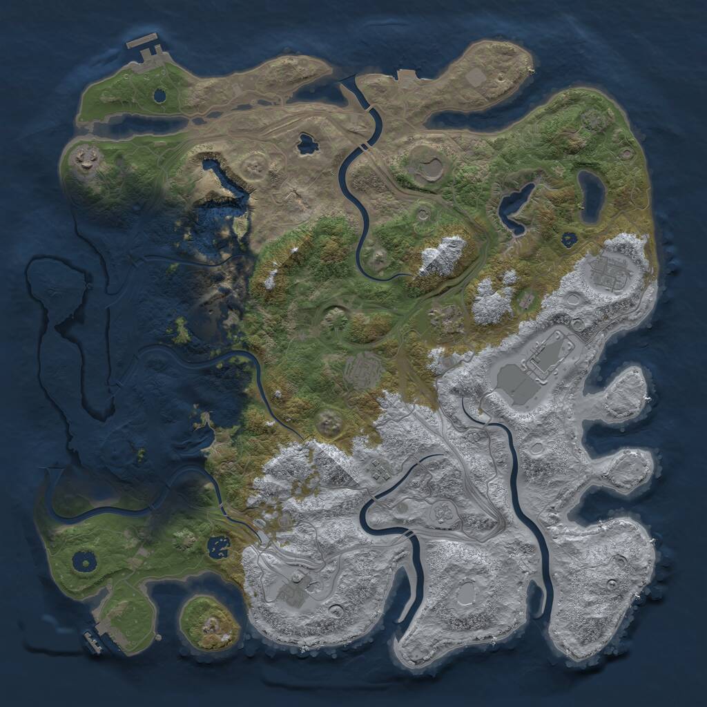 Rust Map: Procedural Map, Size: 4500, Seed: 946893965, 16 Monuments