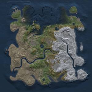 Thumbnail Rust Map: Procedural Map, Size: 3700, Seed: 1887232, 15 Monuments