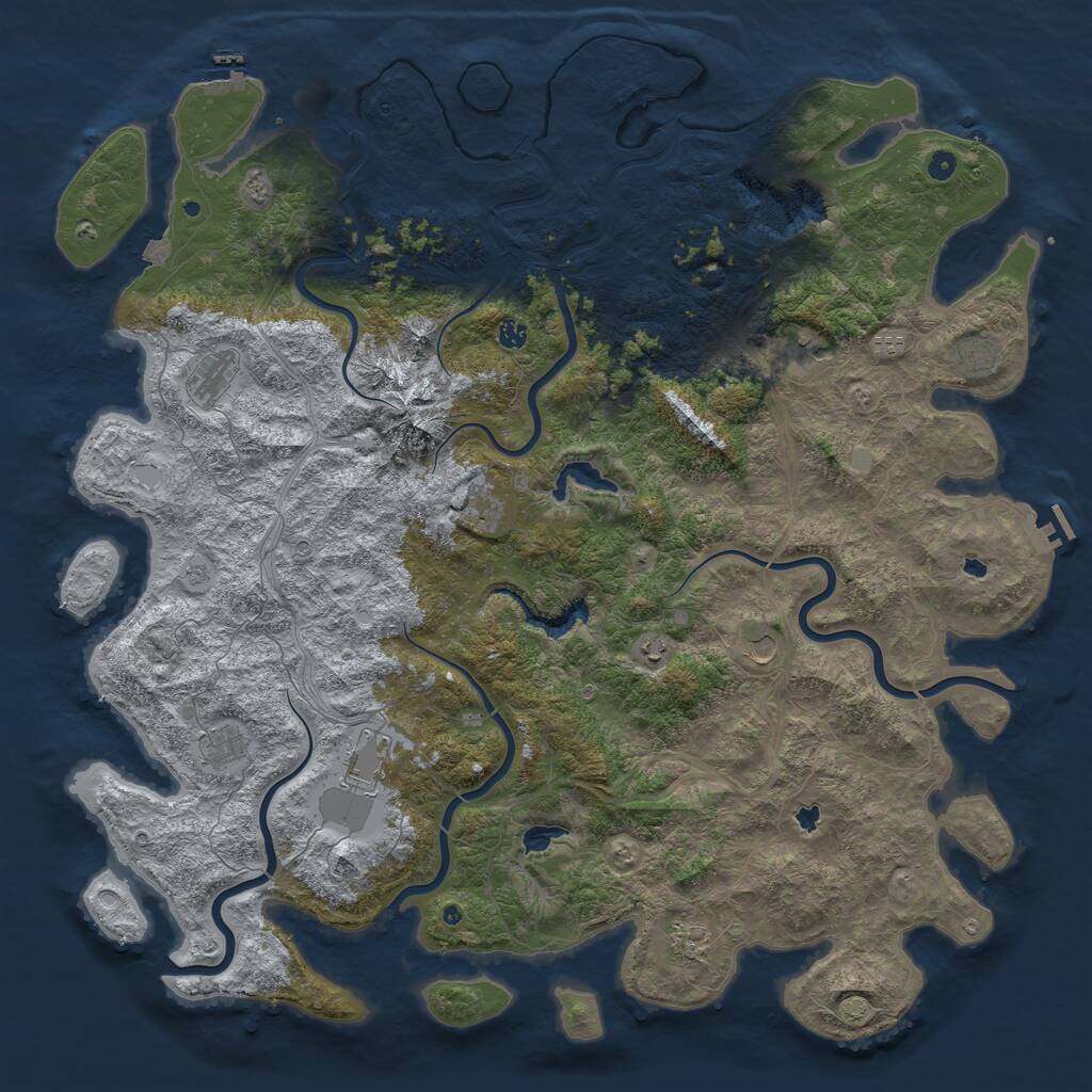 Rust Map: Procedural Map, Size: 5700, Seed: 839972759, 17 Monuments