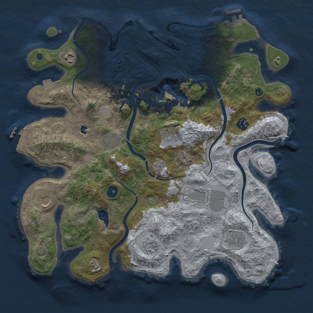 Rust Map: Procedural Map, Size: 4000, Seed: 943341330, 15 Monuments