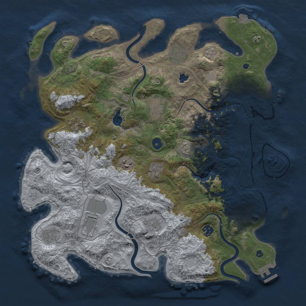 Rust Map: Procedural Map, Size: 4250, Seed: 512395492, 16 Monuments