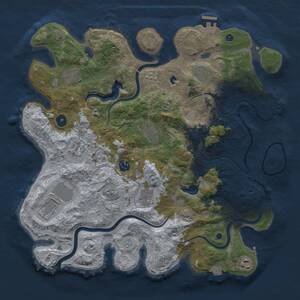 Thumbnail Rust Map: Procedural Map, Size: 4000, Seed: 1889631864, 15 Monuments