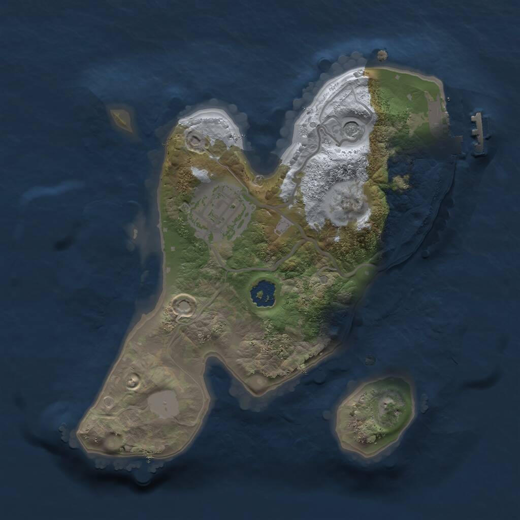 Rust Map: Procedural Map, Size: 2000, Seed: 27966342, 4 Monuments