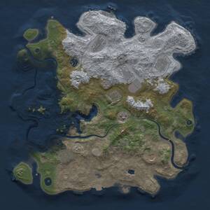 Thumbnail Rust Map: Procedural Map, Size: 4000, Seed: 1053219091, 15 Monuments