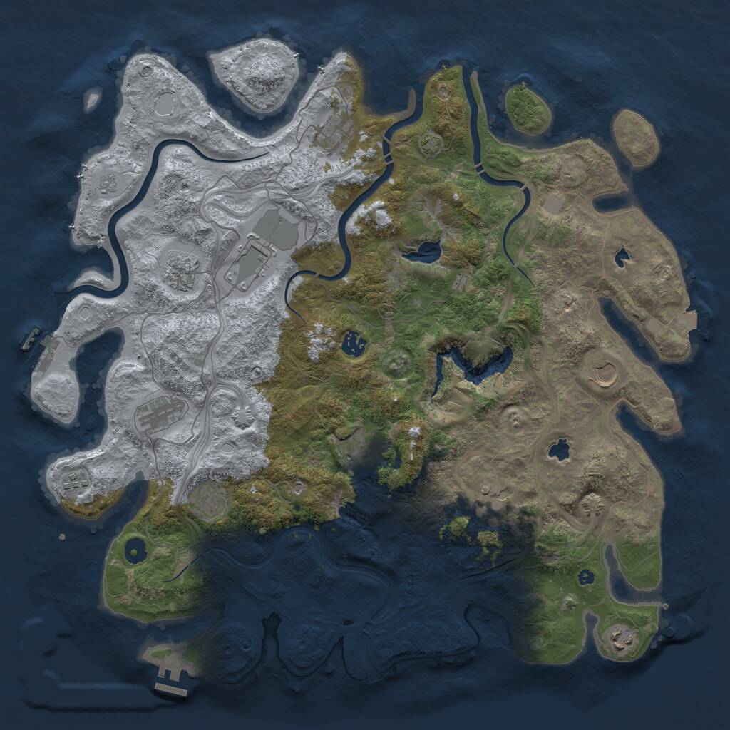 Rust Map: Procedural Map, Size: 4500, Seed: 232418000, 17 Monuments
