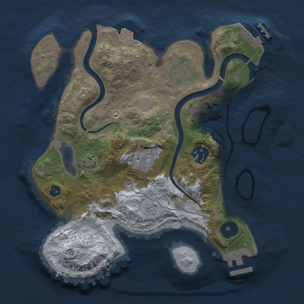 Rust Map: Procedural Map, Size: 2700, Seed: 1759406519, 9 Monuments