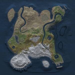 Thumbnail Rust Map: Procedural Map, Size: 2700, Seed: 1759406519, 9 Monuments