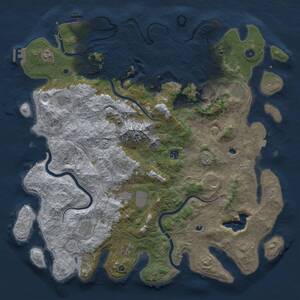 Thumbnail Rust Map: Procedural Map, Size: 5000, Seed: 456431, 17 Monuments