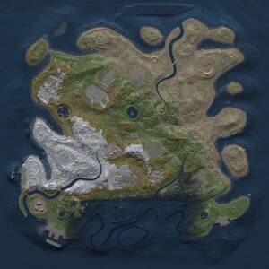 Thumbnail Rust Map: Procedural Map, Size: 3500, Seed: 1089319579, 16 Monuments