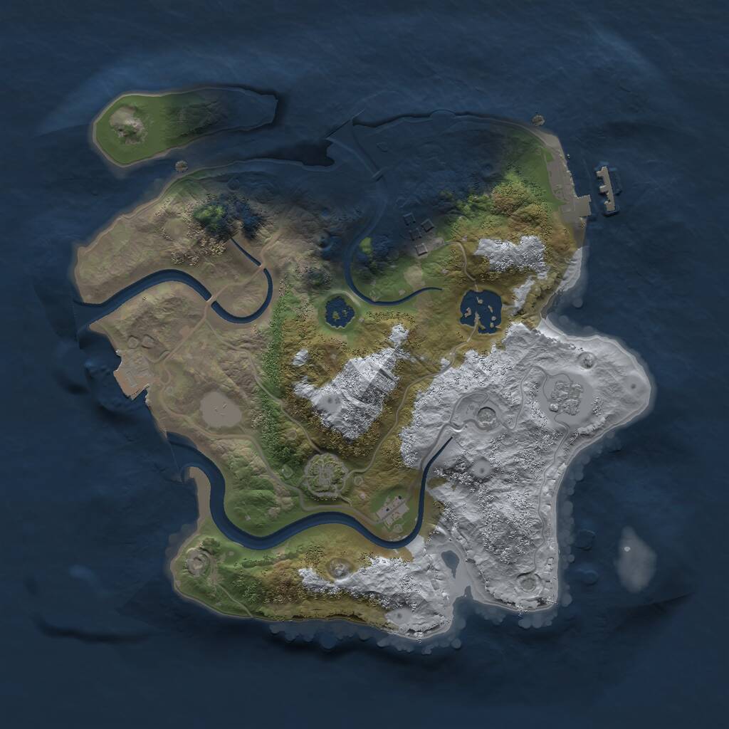 Rust Map: Procedural Map, Size: 2500, Seed: 316306593, 7 Monuments