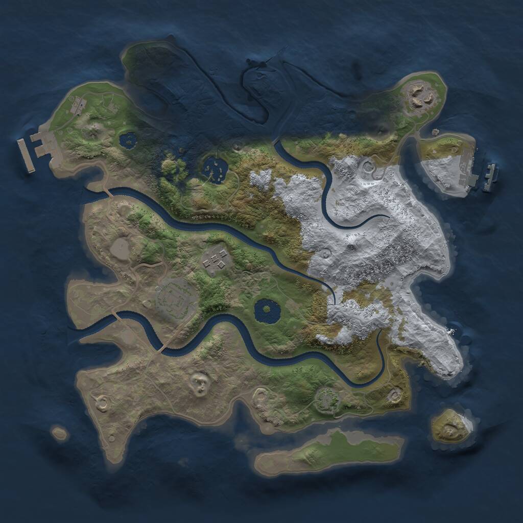 Rust Map: Procedural Map, Size: 3000, Seed: 367287581, 9 Monuments