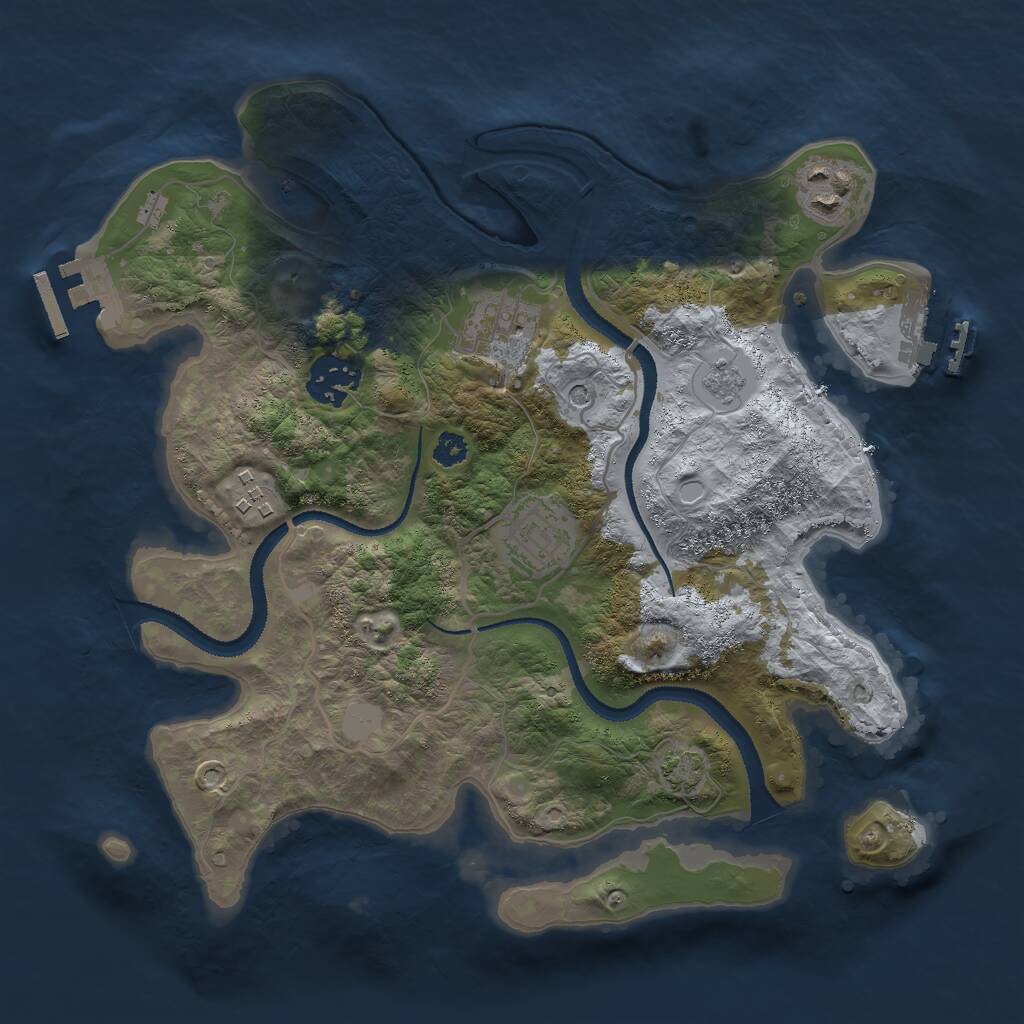 Rust Map: Procedural Map, Size: 3000, Seed: 367287581, 11 Monuments