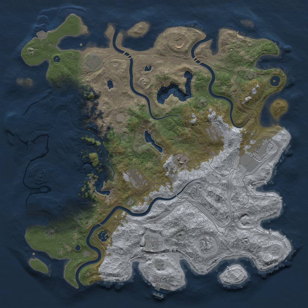 Rust Map: Procedural Map, Size: 4500, Seed: 1777981046, 17 Monuments