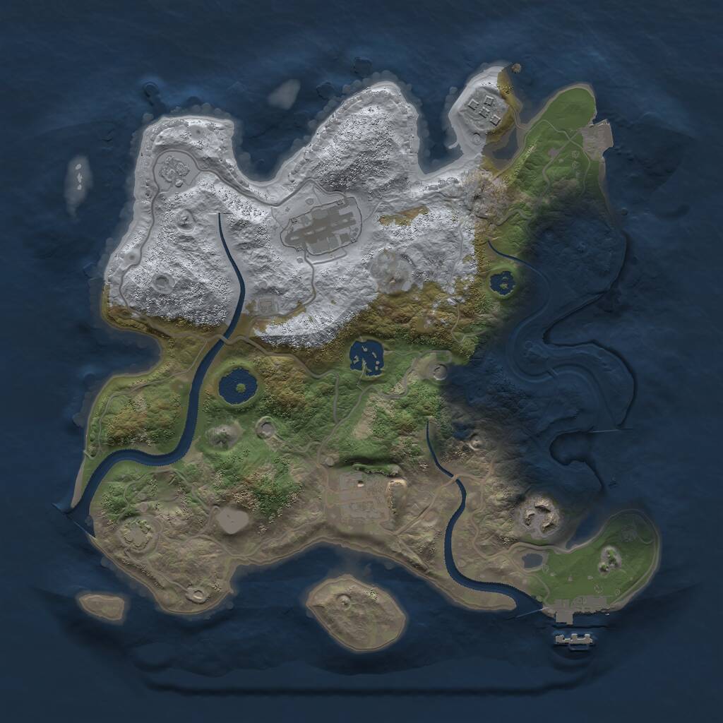 Rust Map: Procedural Map, Size: 3000, Seed: 1946017782, 10 Monuments
