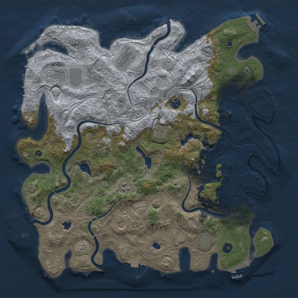 Rust Map: Procedural Map, Size: 4500, Seed: 1872577816, 16 Monuments