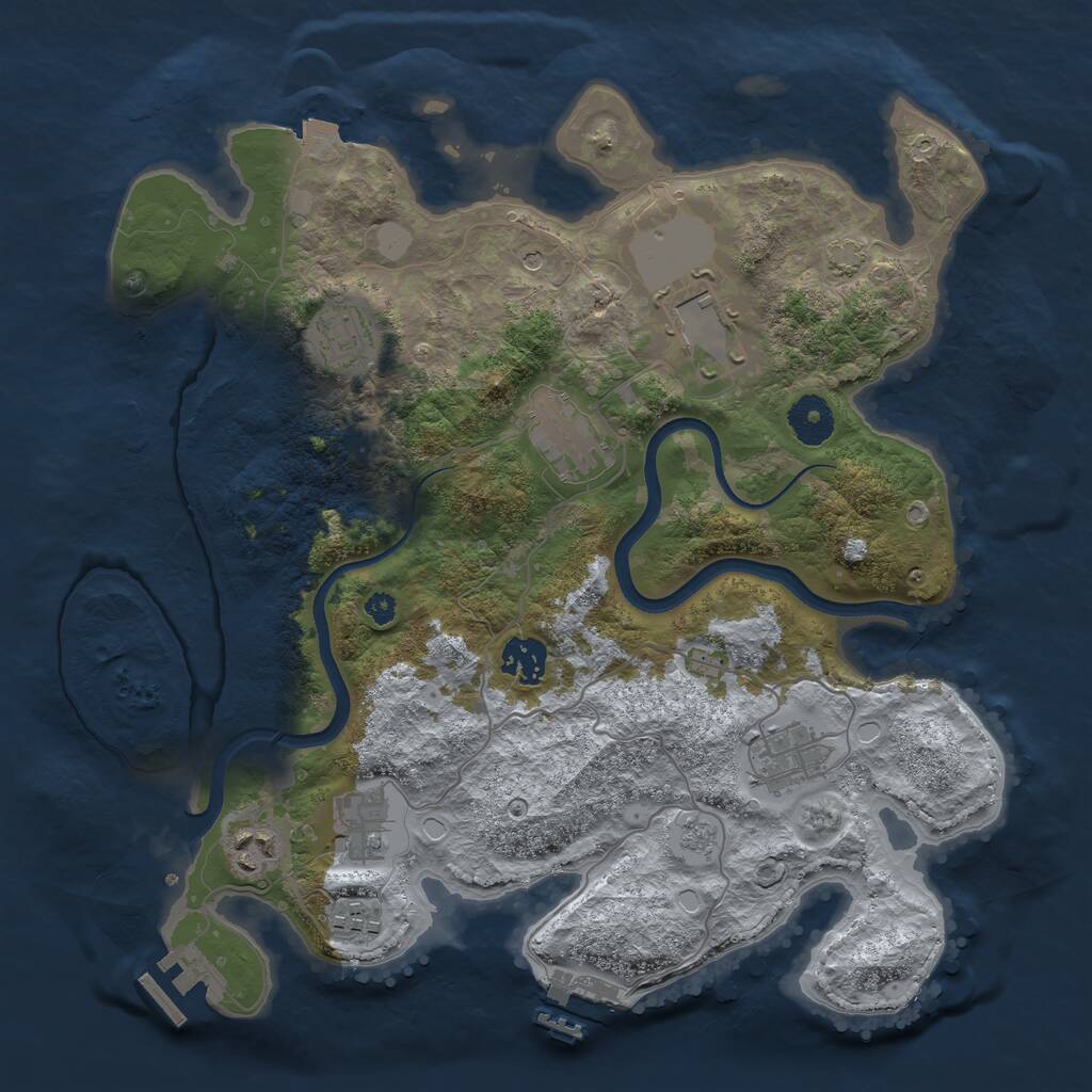 Rust Map: Procedural Map, Size: 3500, Seed: 2011755077, 14 Monuments