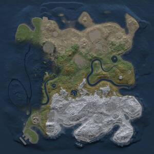 Thumbnail Rust Map: Procedural Map, Size: 3500, Seed: 2011755077, 14 Monuments