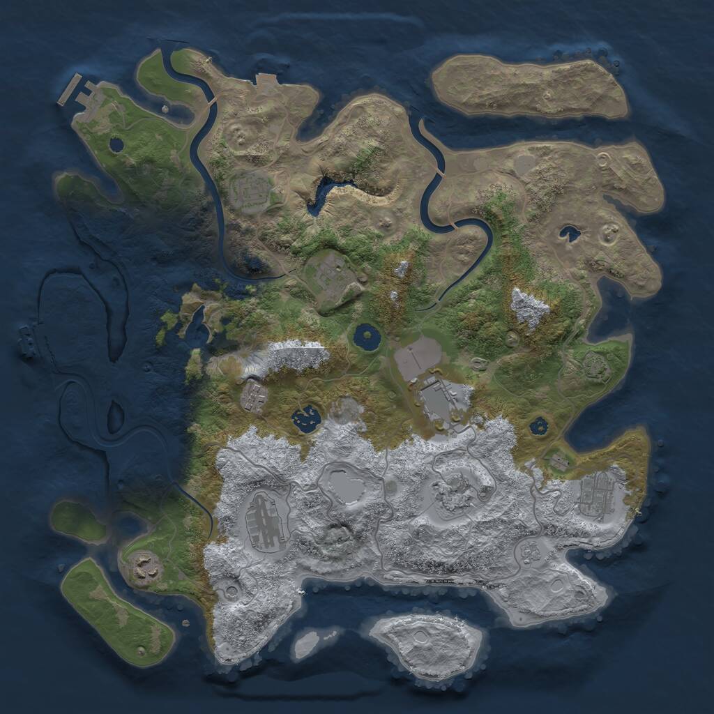 Rust Map: Procedural Map, Size: 4000, Seed: 9082, 15 Monuments