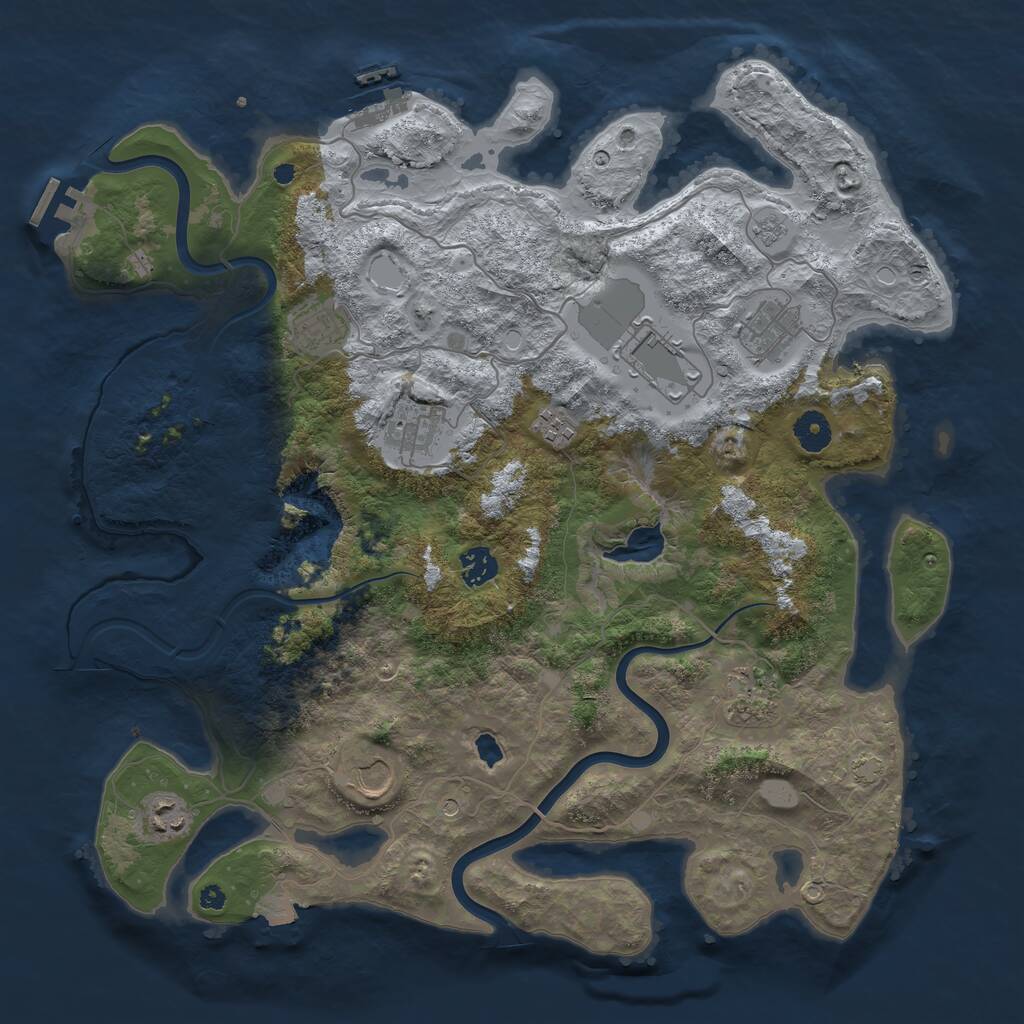 Rust Map: Procedural Map, Size: 4000, Seed: 500473174, 15 Monuments