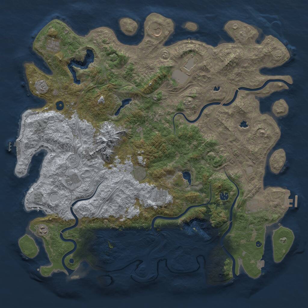 Rust Map: Procedural Map, Size: 5200, Seed: 631, 17 Monuments
