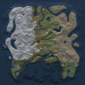 Thumbnail Rust Map: Procedural Map, Size: 4000, Seed: 59639, 16 Monuments