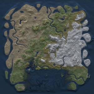 Thumbnail Rust Map: Procedural Map, Size: 6000, Seed: 29683159, 17 Monuments